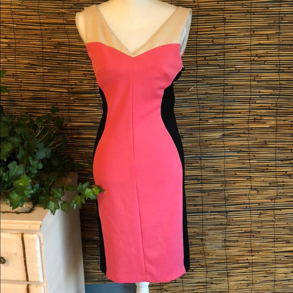 Tricolor blocked dress